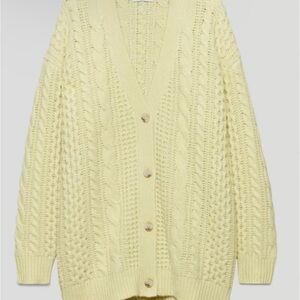 Babaton yellow knit cardigan
